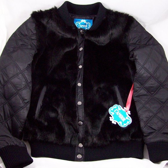 L'Amour Nanette Lepore Black Faux-Fur Jacket - Picture 4 of 7